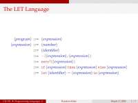 Notes on The LET Language - Programming Languages | CIS 352 - Docsity