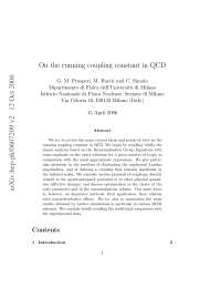 On the Running Coupling Constant in QCD - Paper | PHY 772 - Docsity