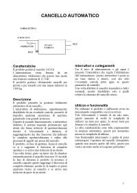 Progettazione elettronica per l'automazione - Progetto di un cancello automatizzato - Relazione di prodotto
