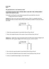 ECON 230 Lab 4: Probability Distribution and Expected Value in Discrete Data