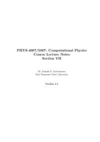 Computational Physics Lecture Notes: Numerical Differentiation and Integration - Prof. Don