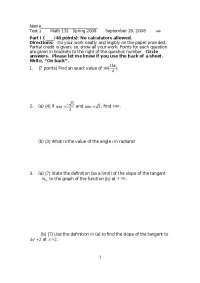 Midterm Exam 1 Questions - Calculus I | MATH 131