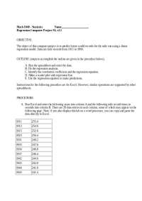 Regression Computer Project - Statistics | MATH 1040