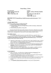 Human Biology Course by Dr. Cate Fenster: Syllabus and Instructions