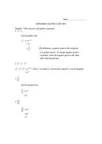 Chapter 11 Review of DSPM 0800: Simplifying and Rearranging Expressions and Polynomials