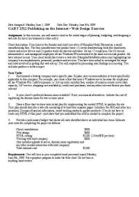 Web Design Exercise for Memphis Metal Fabricators - Prof. Kenneth F. Dunn