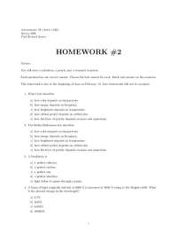 Astronomy II (Astr 1020) Homework #2 for Spring 2008 by Prof. Richard Ignace - Prof. Richa