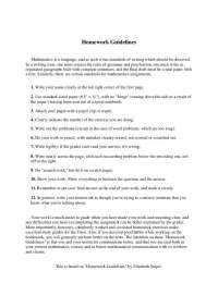 Homework Guidelines - Introduction to Mathematical Modeling | MATH 115A