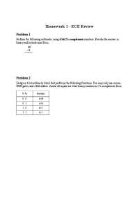 ECE Homework 1 - Arithmetic and Digital Logic Design