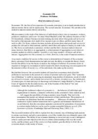 Lecture Notes on Economics of Introduction to Economics - Exam 1 | ECON 101