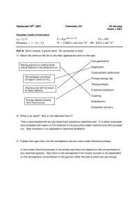 Chemistry Exam 1 - Key: Thermodynamics and Processes - Prof. Charles Sharpless