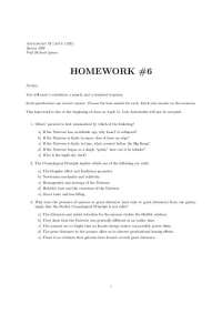 Astronomy II (Astr 1020) Homework #6 - Prof. Richard Ignace