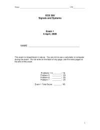 7 Solved Problems on Signals and Systems - Examination 1 | ECE 300 ...