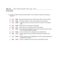 CSCI 270 Exam 3: Recursion, Algorithm Efficiency, Trees