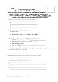 Computers and Programming - Practice Quiz 2 | COMP 112