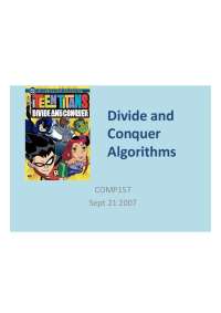Notes on Divide and Conquer Algorithms | COMP 157