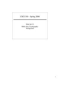 Background: Public Key of the Cryptography | CSCI 350
