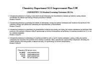 Student Learning Outcomes for Organic Chemistry I | CHEM 211