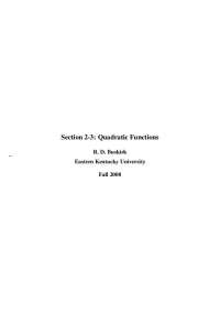 Quadratic Functions: Goals, Problems, and Practice - Prof. Robert Buskirk