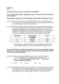 ECON 230 Lab 5: Normal Distribution and Z-Scores