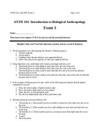 41 Questions on Exam II - Introduction to Biological Anthropology | ANTH 101