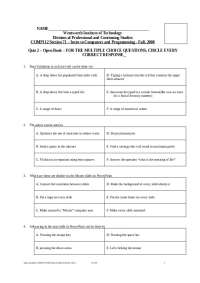 Quiz II - Introduction to Computers and Programming | COMP 112