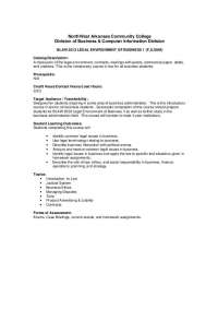 Legal Environment of Business I - Syllabus Description | BLAW 2013