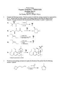 Organic Chemistry Problem Set: CHEM 231B at Whittier College - Problem Set #2