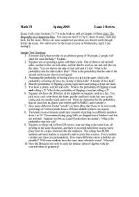 Exam 3 Review for Math for Liberal Art Students | MATH 70