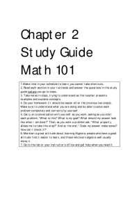Writing and Evaluation Algebraic Expressions - Study Guide | MATH 101