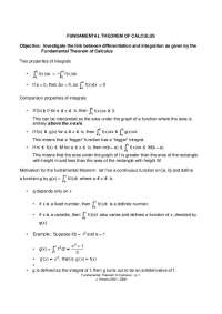 Link Between Differentiation & Integration: Fundamental Theorem of Calculus