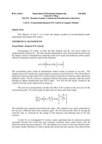 Control Systems: P-I Position Control with Third Order Servomechanism - Prof. Karl A. Seel