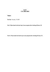 Introduction to Computer Programming - Lab 5 | CSC 3405