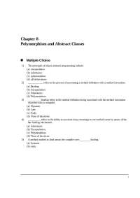 Polymorphism and Abstract Classes: Multiple Choice Questions - Prof. Susanna Wei