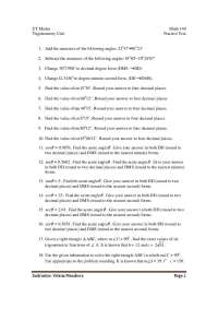 Trigonometry Unit - 30 Questions Practice Test | MATH 140