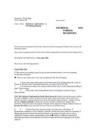 Exam 1 - Informal and Formal Reasoning | PSYC 300