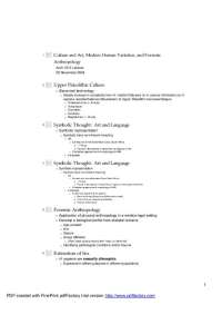 Anthropology Lecture: Culture, Art, Human Variation, and Forensic Study