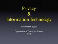 Privacy and Information Technology - Lecture Slides | IS 376