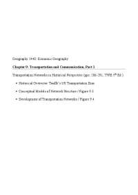 US Transport Eras & Network Dev. in Economic Geography - Prof. Jordan Yin
