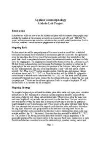 Applied Geomorphology: Alidade Lab - Creating Topographic Map with Alidade and Plane Table