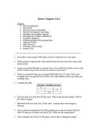 Unit Conversions, Types of Errors - Chapterwise Review Sheet | MATH 100