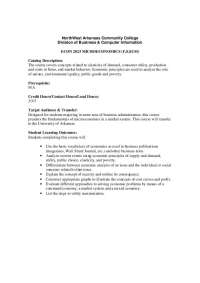Microeconomics Course at NorthWest Arkansas Community College: ECON 2023
