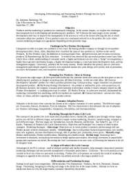 Developing Differentiating and Positioning Products | MKTG 710
