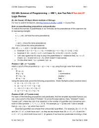 Assignment 1 - Science of Programming | Logic Review | CS 536 - Docsity