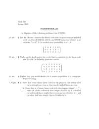 Homework 5 with 4 Practice Problems on Coding Theory | MATH 350 - Docsity