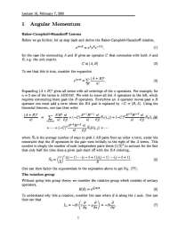 Lecture Notes on Angular Momentum - Quantum Mechanics I | PHY 851