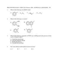 Exam 1 Review | Organic Chemistry II | CHEM 2220 - Docsity