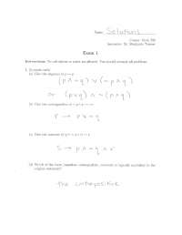 Exam 1 Questions with Solutions - Discrete Mathematics | MATH 209 - Docsity