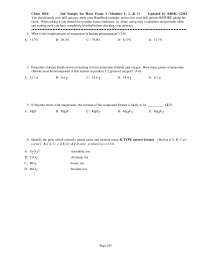 16 Multiple Choice Questions of General Chemistry I - Exam 1 | CHEM ...