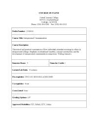Course Outline For Interpersonal Communication Com 101 Docsity
